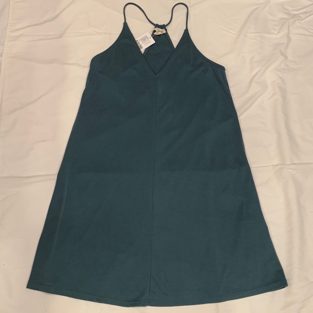 Forest Green V-Neck Dress